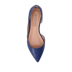CORTNI D'ORSAY FLATS IN VEGAN LEATHER - Blue PU