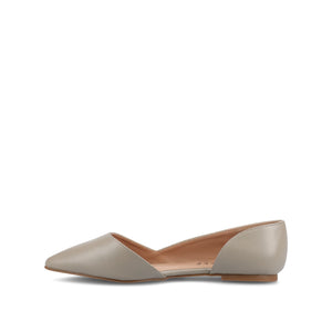 CORTNI D'ORSAY FLATS IN VEGAN LEATHER - Grey PU