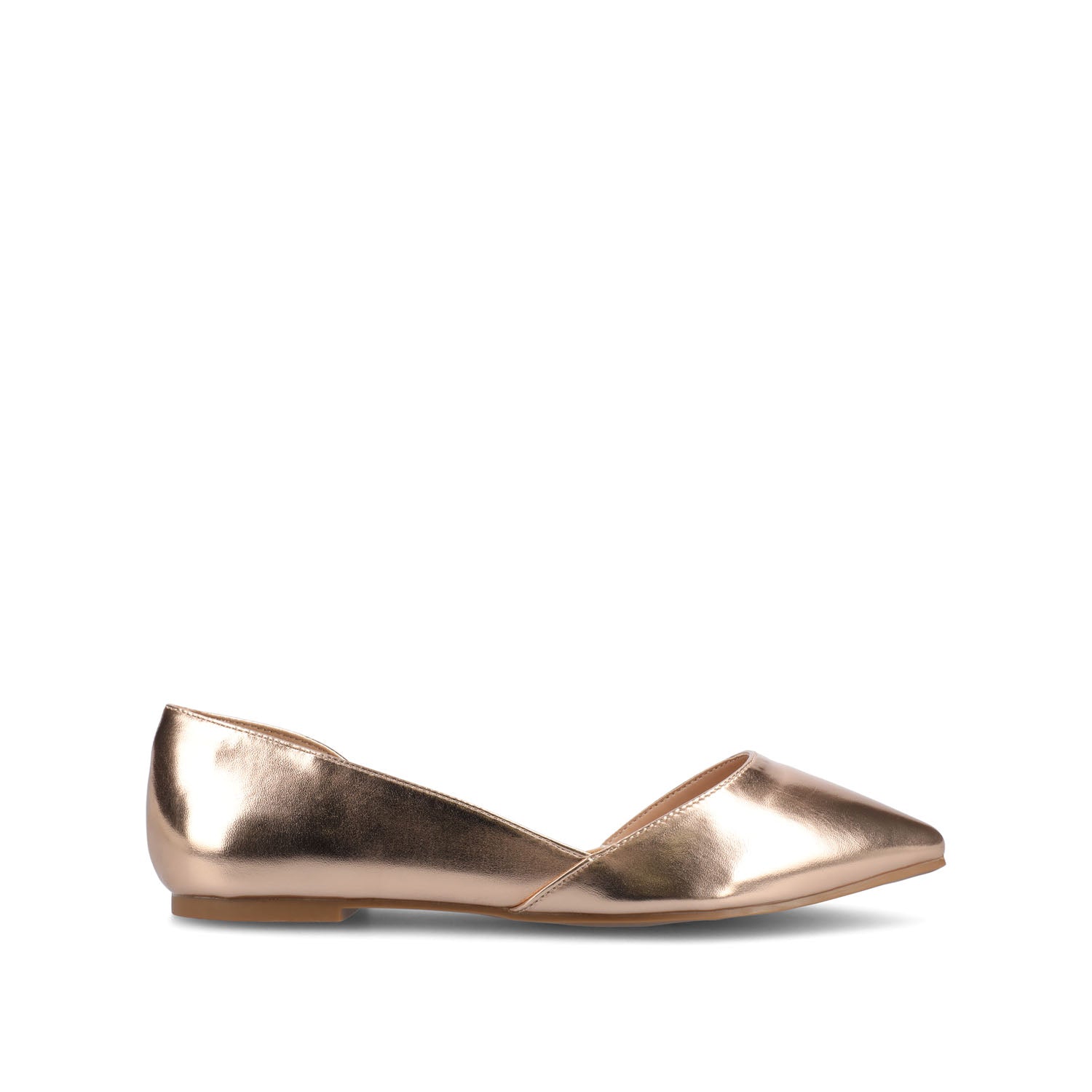 CORTNI D'ORSAY FLATS IN VEGAN LEATHER - Rose Gold PU