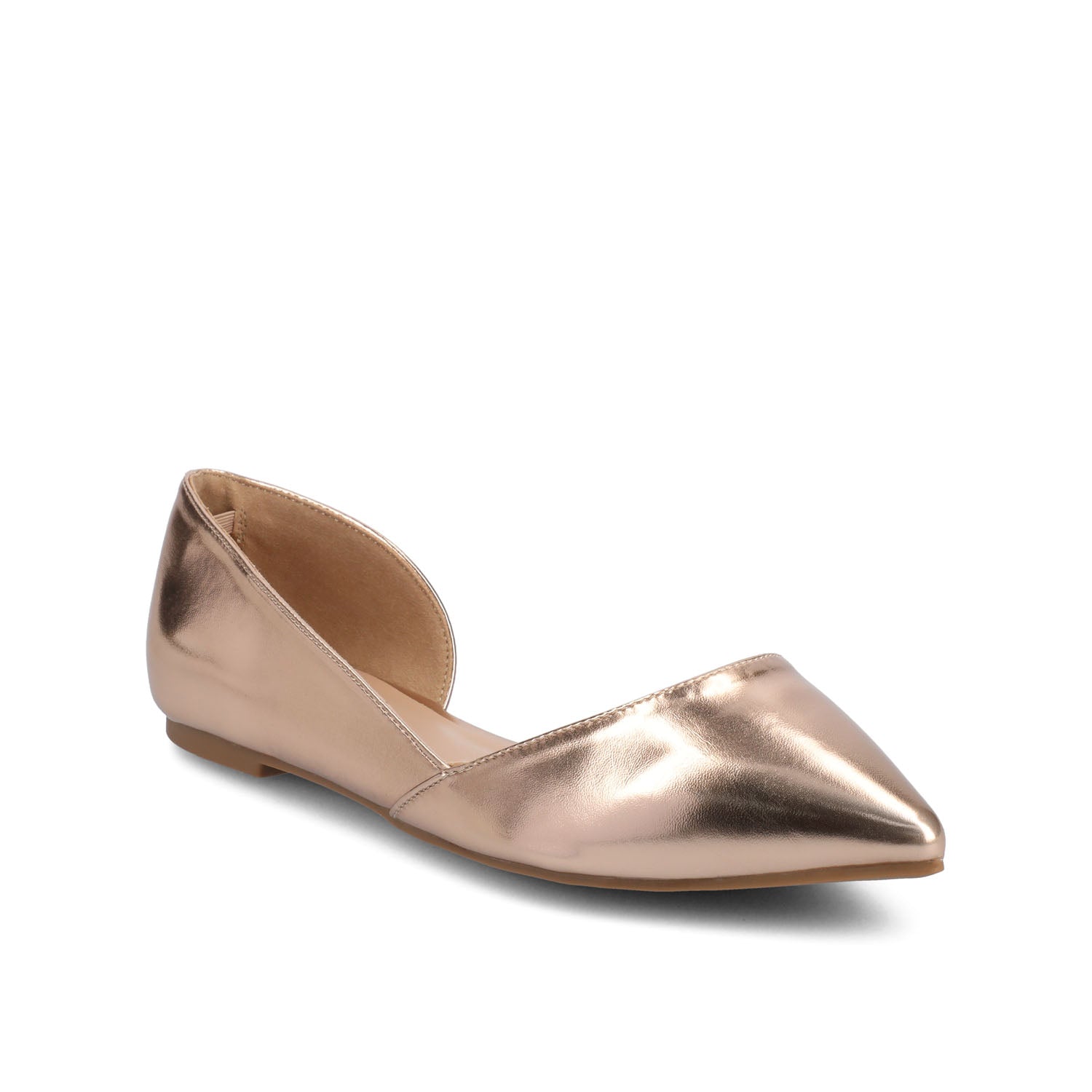 CORTNI D'ORSAY FLATS IN VEGAN LEATHER - Rose Gold PU