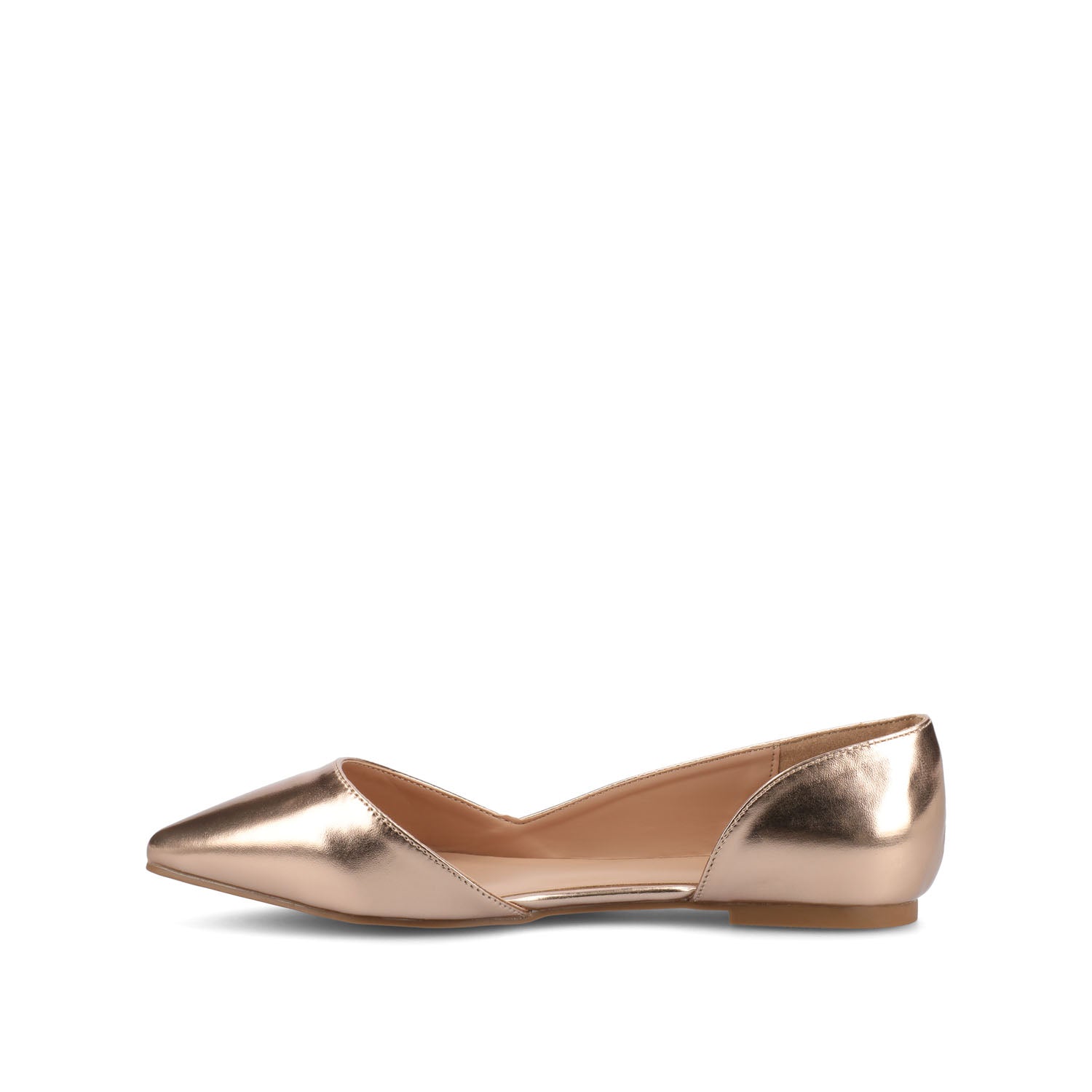 CORTNI D'ORSAY FLATS IN VEGAN LEATHER - Rose Gold PU