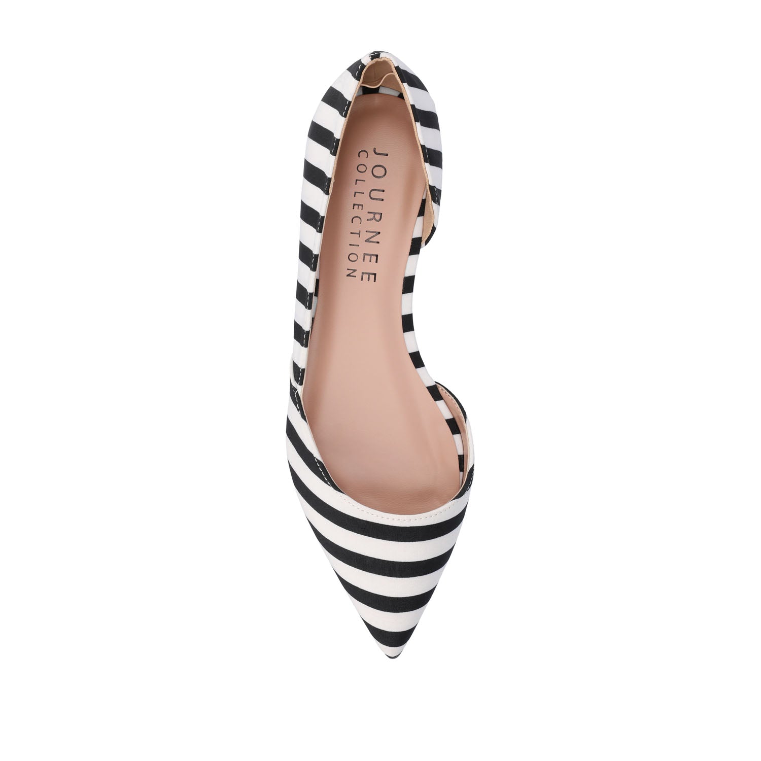 CORTNI D'ORSAY FLATS IN WIDE - Black Stripe PU