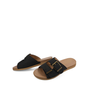 COSETTE FLAT SANDALS - Black