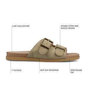 COSETTE FLAT SANDALS - Taupe