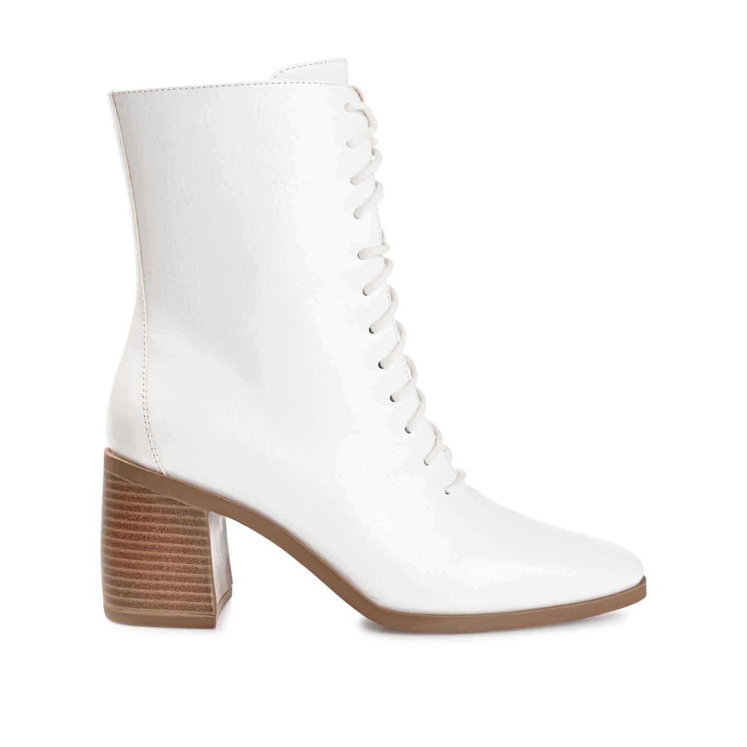 COVVA LACE-UP BOOTIES IN PATENT - Bone Patent