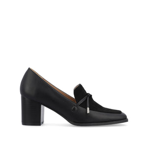 CRAWFORD LOAFER BLOCK HEELS IN VEGAN LEATHER - Black