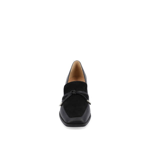 CRAWFORD LOAFER BLOCK HEELS IN VEGAN LEATHER - Black