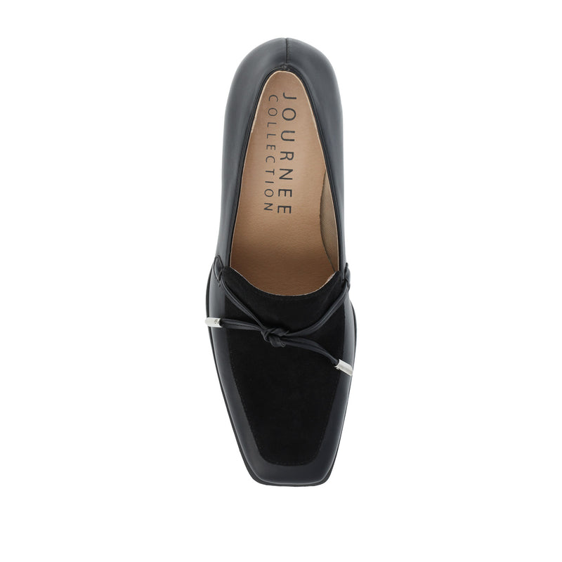 CRAWFORD HEELED LOAFERS IN FAUX LEATHER