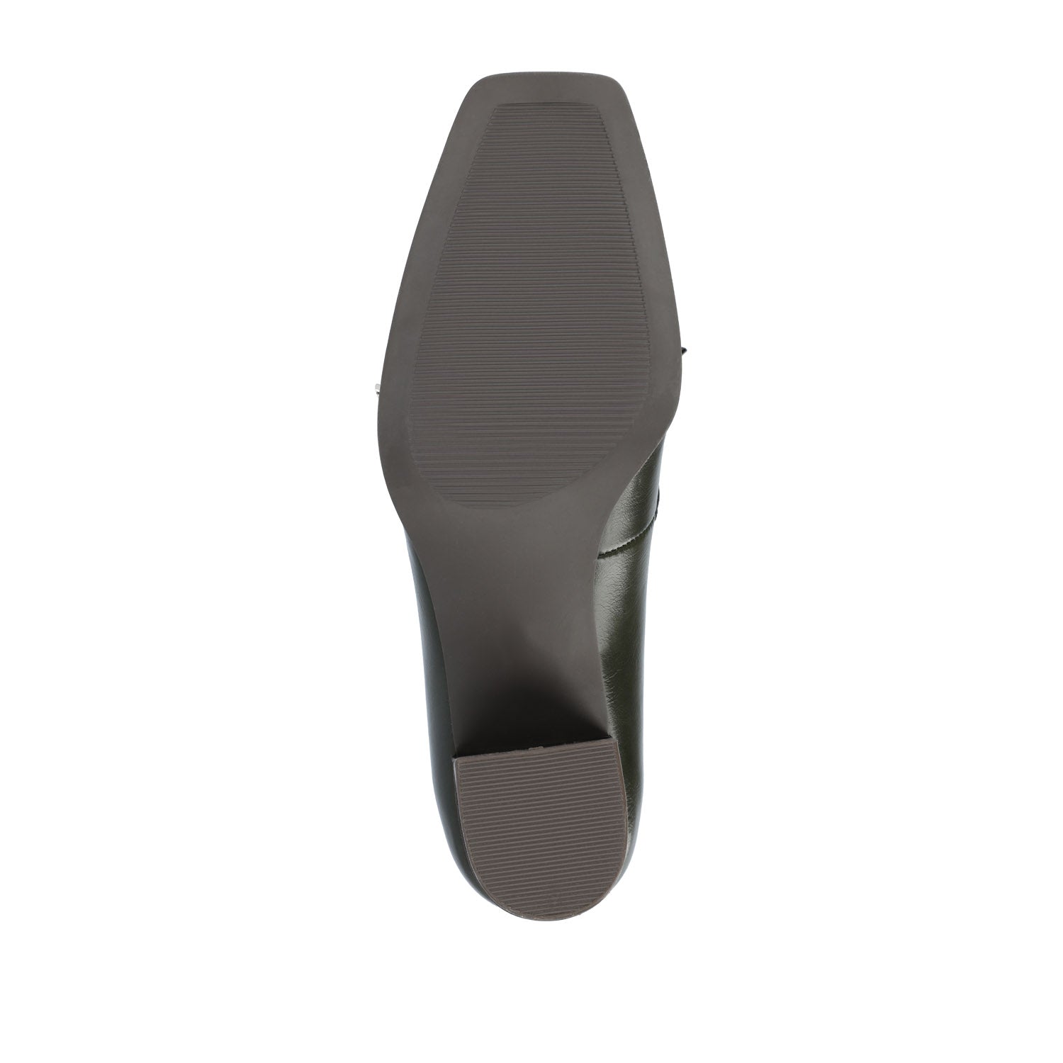 CRAWFORD LOAFER BLOCK HEELS IN VEGAN LEATHER - Olive