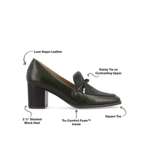 CRAWFORD LOAFER BLOCK HEELS IN FAUX LEATHER