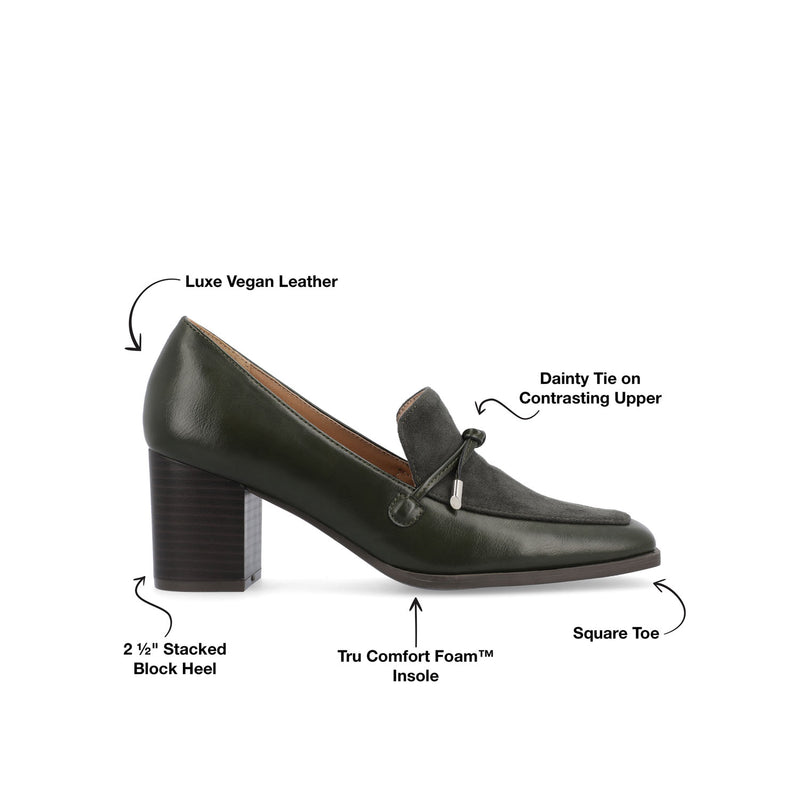 CRAWFORD HEELED LOAFERS IN FAUX LEATHER