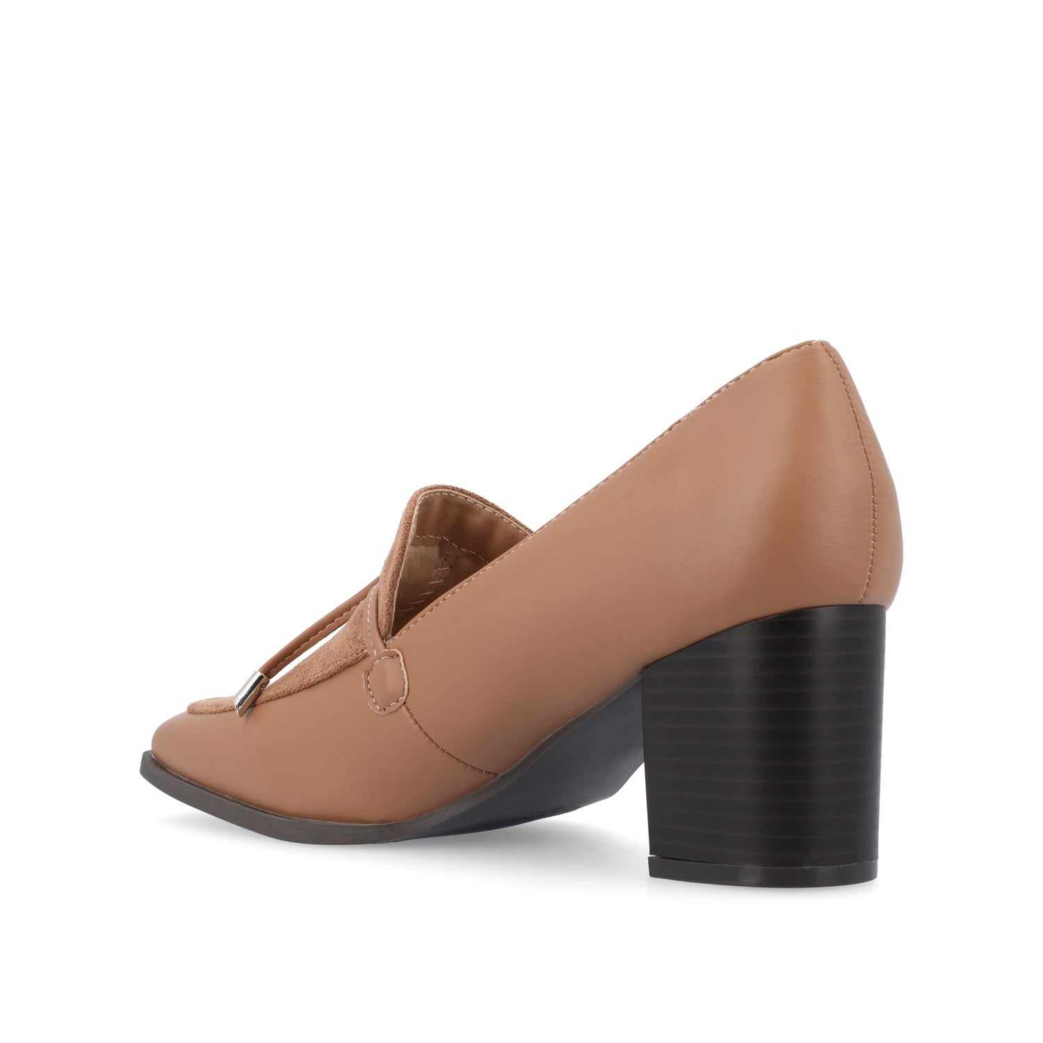 CRAWFORD LOAFER BLOCK HEELS IN VEGAN LEATHER - Taupe