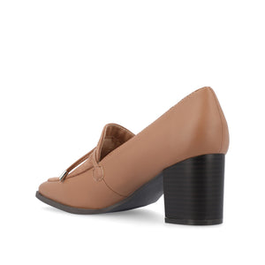 CRAWFORD LOAFER BLOCK HEELS IN VEGAN LEATHER - Taupe