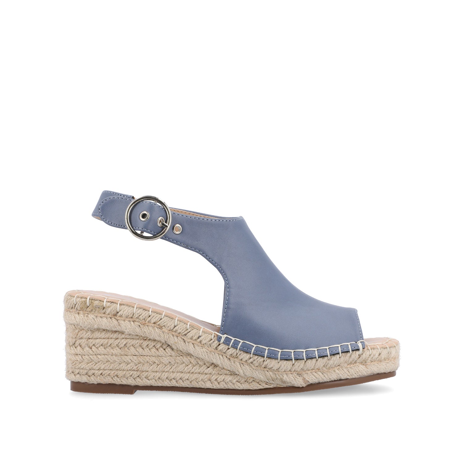 CREW ESPADRILLE WEDGE HEELED SANDALS - Blue PU