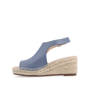 CREW ESPADRILLE WEDGE HEELED SANDALS - Blue PU