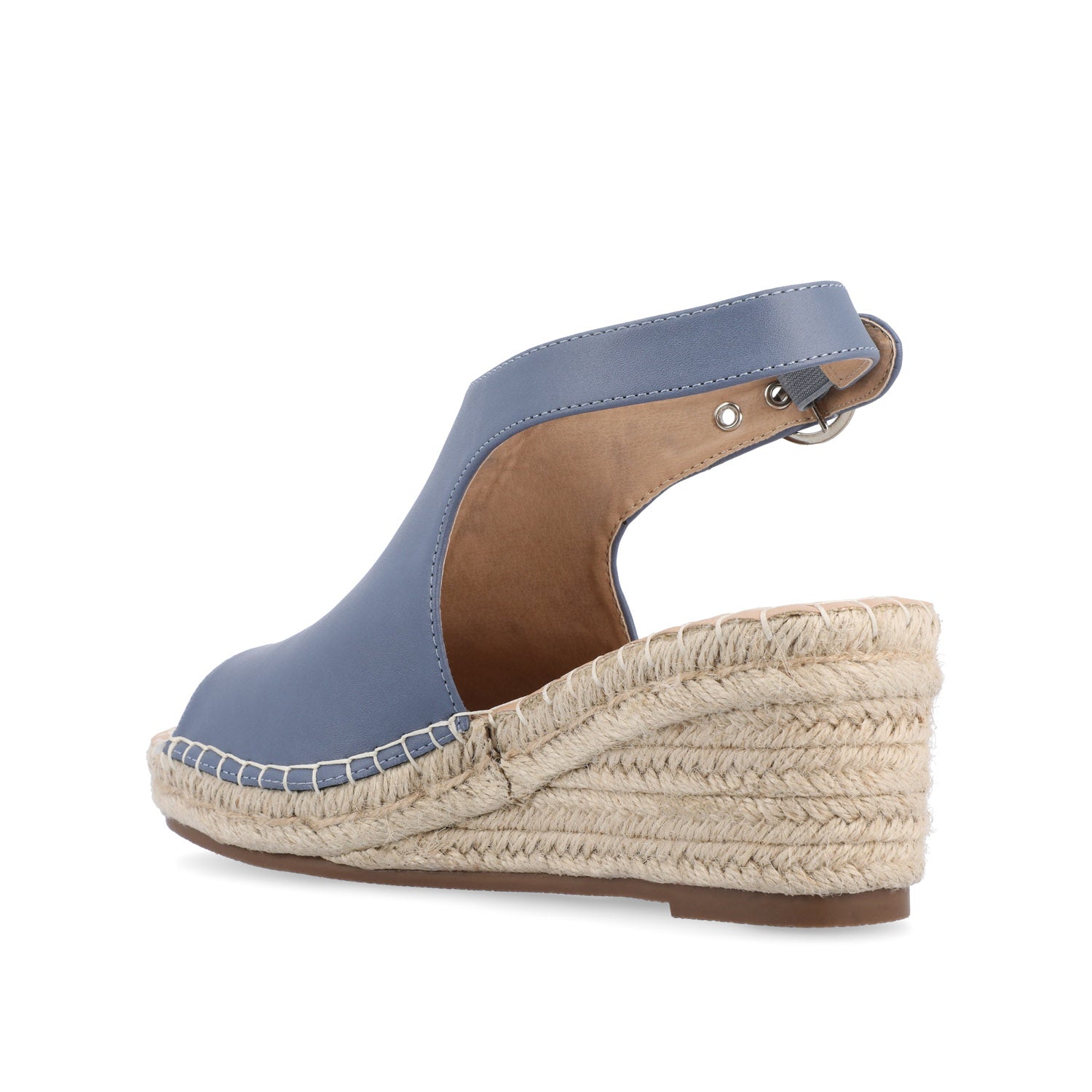 CREW ESPADRILLE WEDGE HEELED SANDALS - Blue PU