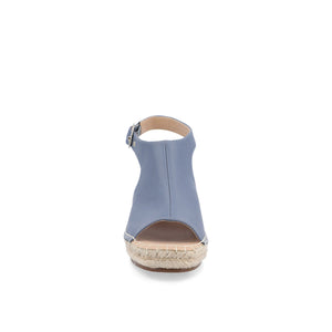 CREW ESPADRILLE WEDGE HEELED SANDALS - Blue PU