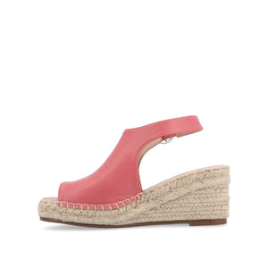 CREW ESPADRILLE WEDGE HEEL SANDALS IN WIDE - Coral PU