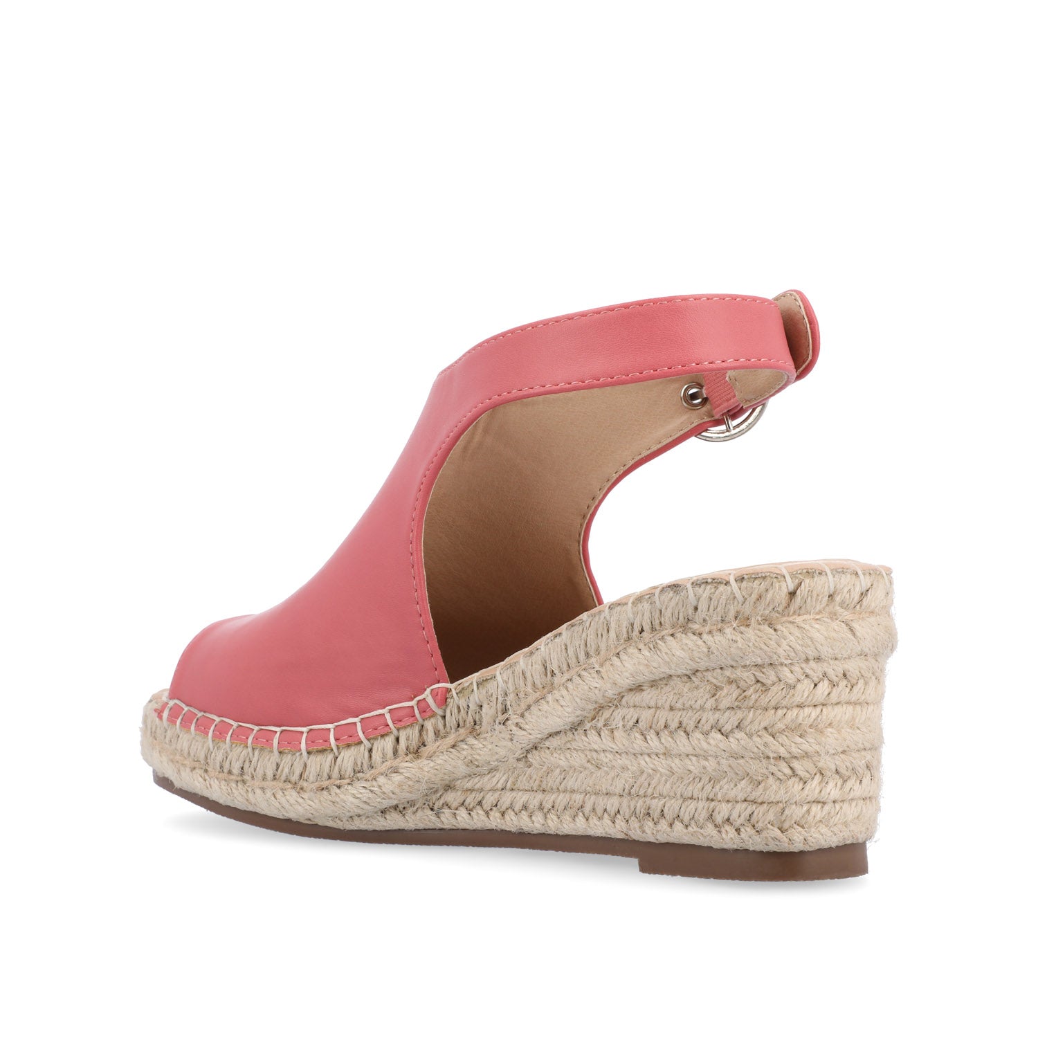 CREW ESPADRILLE WEDGE HEEL SANDALS IN WIDE - Coral PU