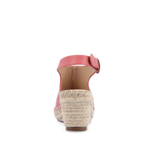 CREW ESPADRILLE WEDGE HEEL SANDALS IN WIDE - Coral PU