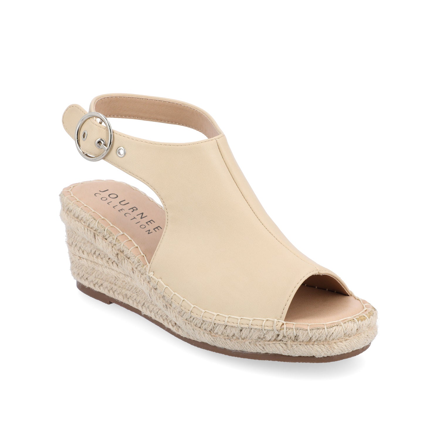 CREW ESPADRILLE WEDGE HEELED SANDALS - Nude PU