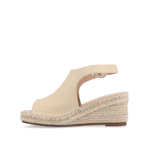 CREW ESPADRILLE WEDGE HEEL SANDALS IN WIDE - Nude PU