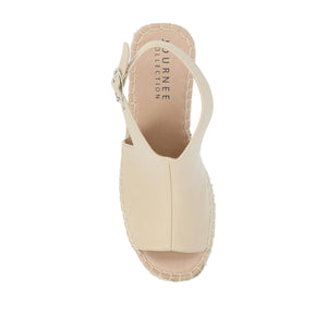 CREW ESPADRILLE WEDGE HEELED SANDALS - Nude PU
