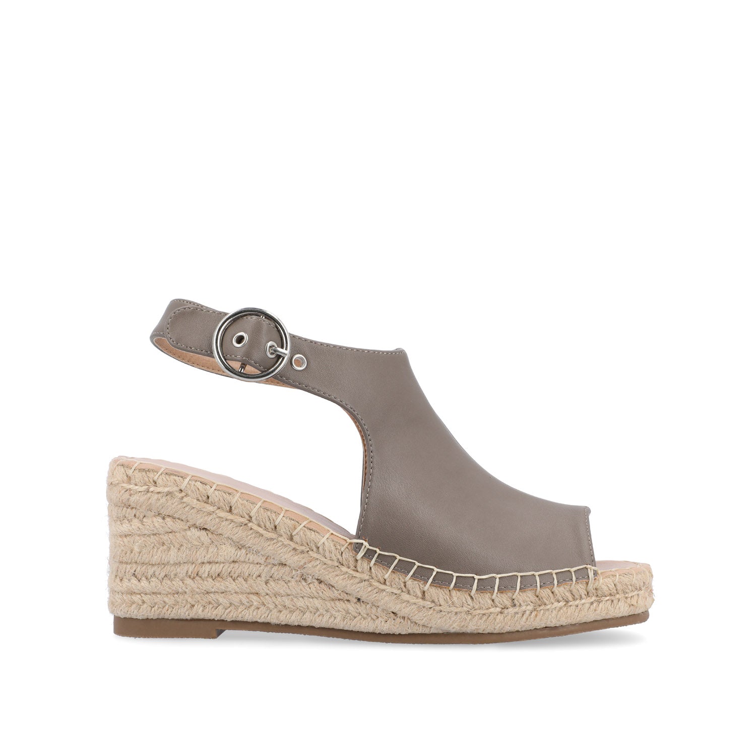 CREW ESPADRILLE WEDGE HEELED SANDALS - Taupe PU