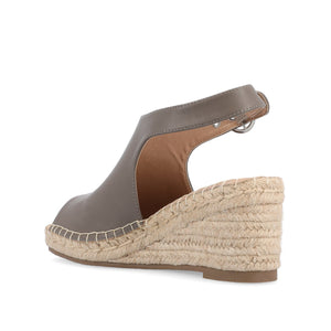 CREW ESPADRILLE WEDGE HEEL SANDALS IN WIDE - Taupe PU