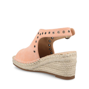 CRISIE ESPADRILLE WEDGE HEELED SANDALS - Pink Faux Suede