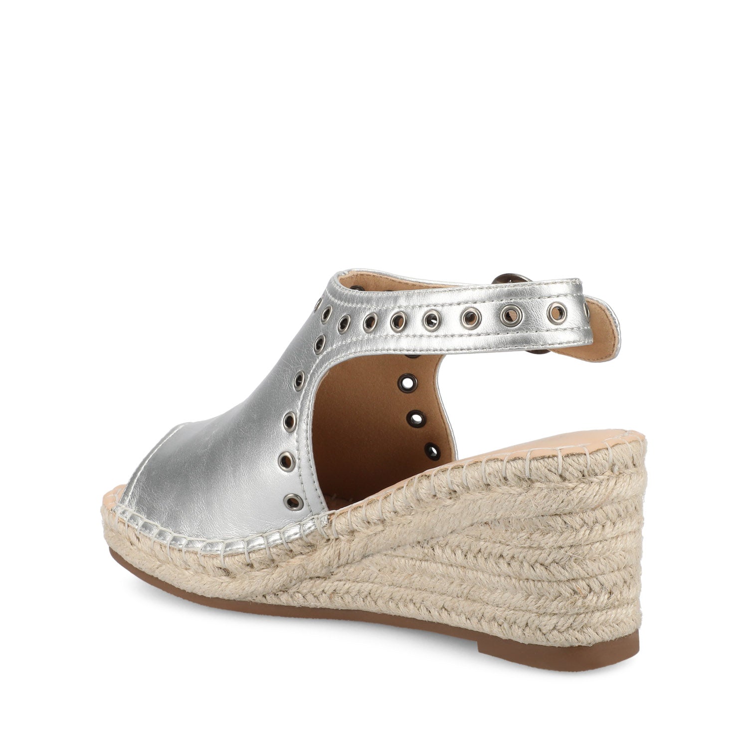 CRISIE ESPADRILLE WEDGE HEELED SANDALS - Silver PU