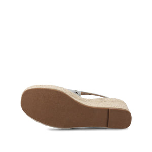 CRISIE ESPADRILLE WEDGE HEELED SANDALS - Silver PU