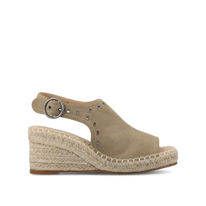 CRISIE ESPADRILLE WEDGE HEELED SANDALS - Taupe Suede