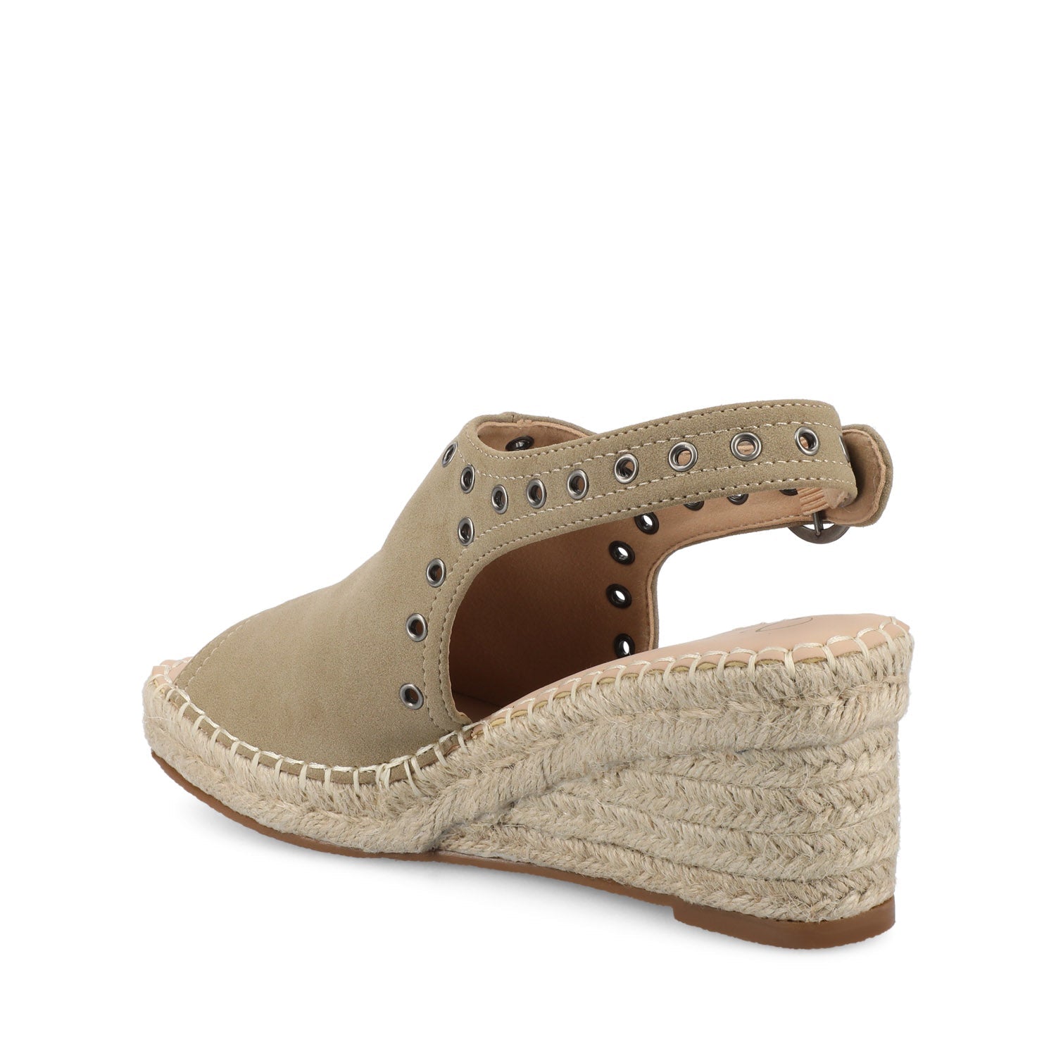 CRISIE ESPADRILLE WEDGE HEELED SANDALS - Taupe Suede