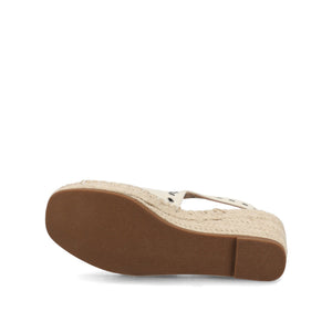 CRISIE ESPADRILLE WEDGE HEELED SANDALS - White Faux Suede