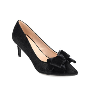 CRYSTOL STILETTO PUMP HEELS IN VELVET - Black
