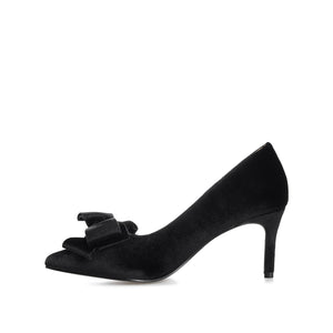 CRYSTOL STILETTO PUMP HEELS IN VELVET - Black
