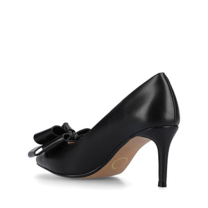 CRYSTOL STILETTO PUMP HEELS IN VEGAN LEATHER - Black