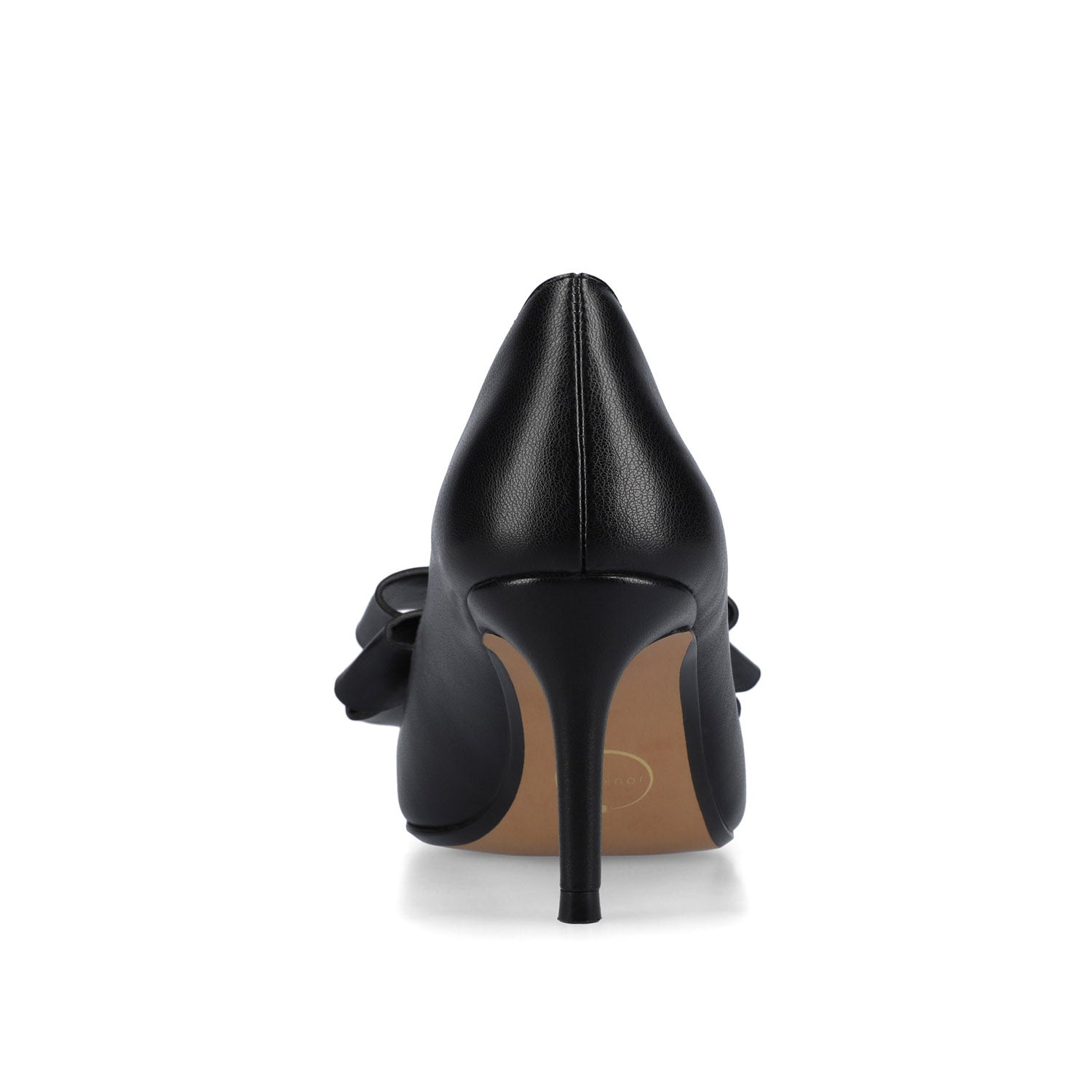 CRYSTOL STILETTO PUMP HEELS IN VEGAN LEATHER IN WIDE - Black