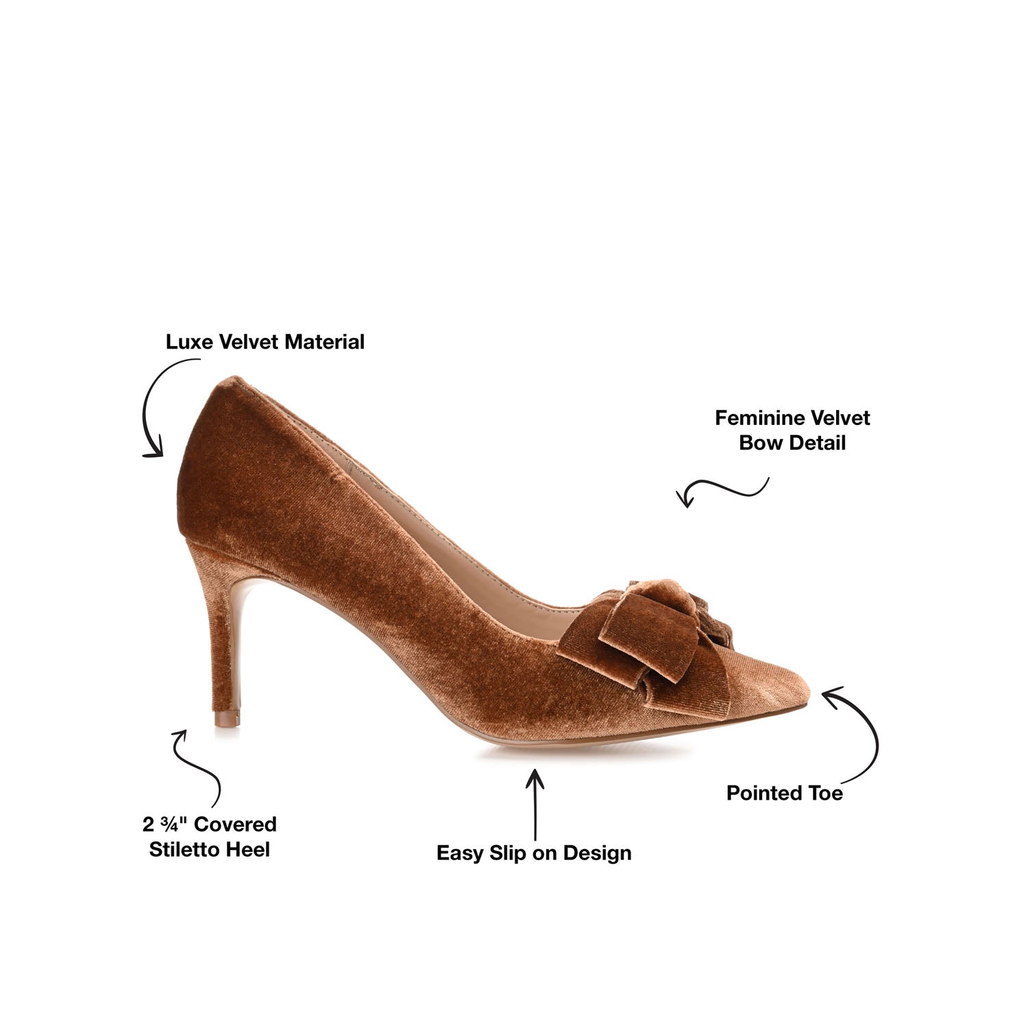 CRYSTOL STILETTO PUMP HEELS IN WIDE - Brown