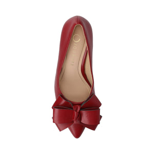 CRYSTOL STILETTO PUMP HEELS IN VEGAN LEATHER IN WIDE - Cranberry
