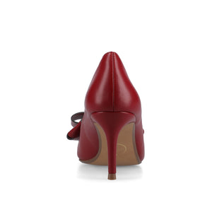 CRYSTOL STILETTO PUMP HEELS IN VEGAN LEATHER IN WIDE - Cranberry