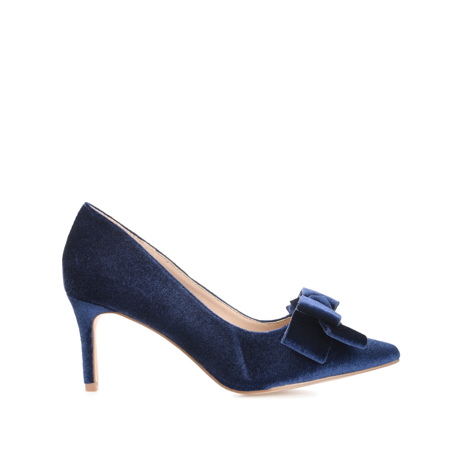 CRYSTOL STILETTO PUMP HEELS IN VELVET - Brown