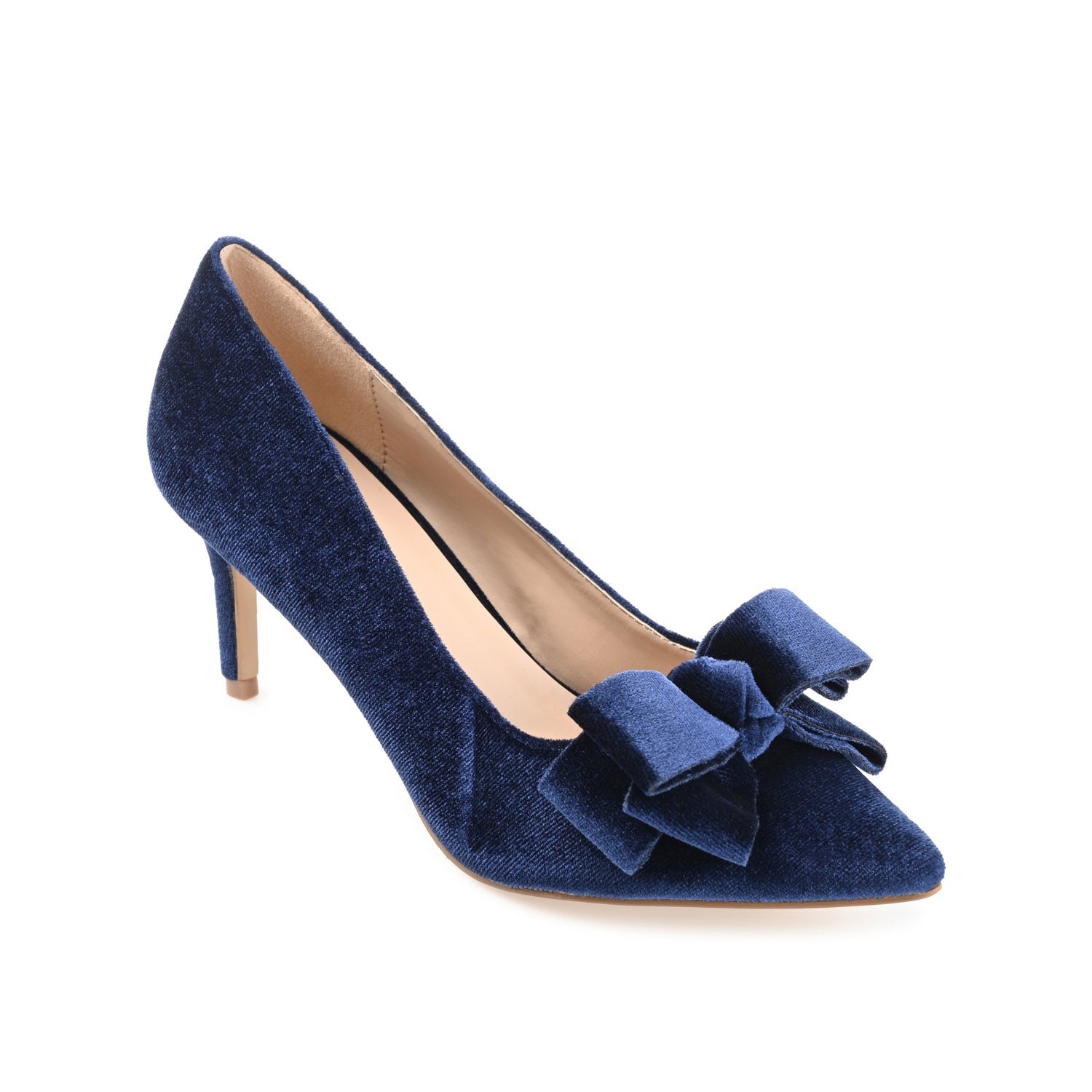 CRYSTOL STILETTO PUMP HEELS IN WIDE - Navy Nubuck