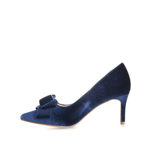 CRYSTOL STILETTO PUMP HEELS IN WIDE - Navy Nubuck