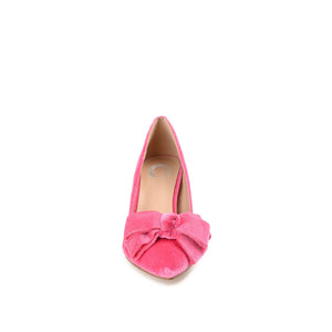 CRYSTOL STILETTO PUMP HEELS IN VELVET - Pink