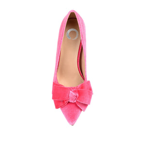 CRYSTOL STILETTO PUMP HEELS IN VELVET - Pink