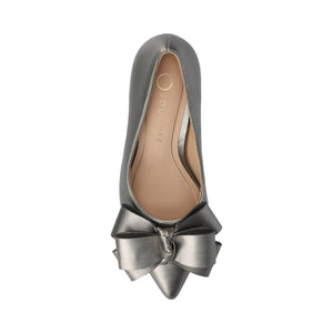CRYSTOL STILETTO PUMP HEELS IN VEGAN LEATHER IN WIDE - Pewter