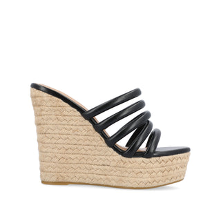 CYNTHIE ESPADRILLE SANDALS IN FAUX LEATHER