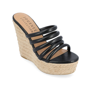 CYNTHIE ESPADRILLE SANDALS IN FAUX LEATHER